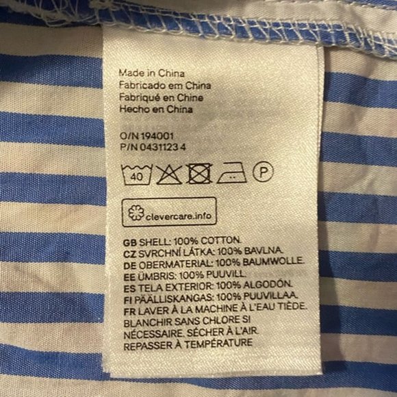 H&M Blue and White Stripe Peplum Skirt Size 6 - Picture 6 of 6